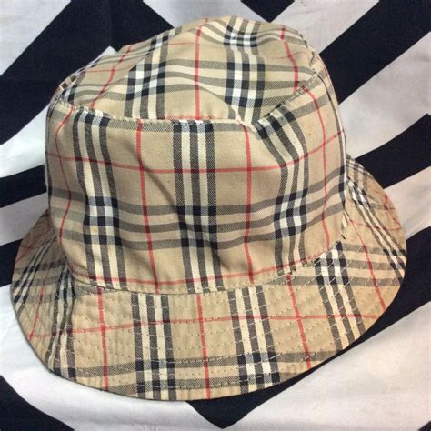 burberry bucket hat plaid with reddish in the inside brim|Women's Burberry Bucket Hats .